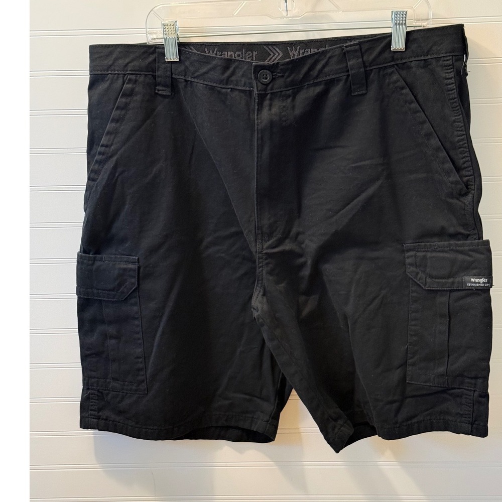 Wrangler Mens Black Cotton Twill Cargo Shorts Size 38 60KKMBK